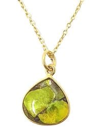 Harfi - Vermeil Plated Peridot Heart Charm August Birthstone Necklace - Lyst