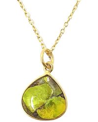 Harfi - Vermeil Plated Peridot Heart Charm August Birthstone Necklace - Lyst