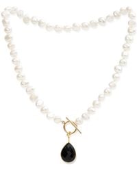 Pearls of the Orient Online - Clara Cultured Irregular Freshwater Pearl Necklace With Spinel Vermeil Drop - Lyst