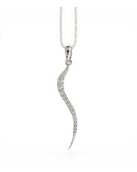 Linda Fiore - Swirl Necklace With Clear Cz - Lyst