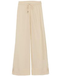 N'Onat - Neutrals Muslin Crinkled Organic Cotton Pull-On Trousers - Lyst