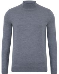 Paul James Knitwear - Extra Fine Merino Wool Shaw Mock Turtleneck Jumper - Lyst