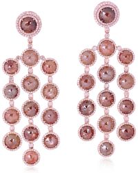 Artisan - Ice Diamond Chandelier Earrings 18k Rose Gold Handmade Jewelry - Lyst