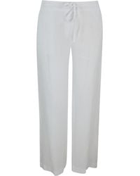 Haris Cotton - Linen Pants With Elastic Waistband And Back Pockets - Lyst
