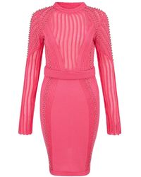 Sour Figs - Studded Sheer Knit Mini Jumper Dress - Lyst
