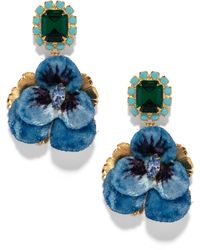The Pink Reef - Emerald Pansy Earring - Lyst