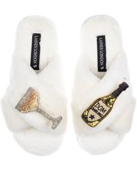 Laines London - Neutrals Classic Laines Slippers With Dom Darling Champagne Brooches - Lyst