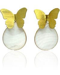 Rare Matters Jewelry - Spring Butterfly Mother Of Pearl Statement Earrings - Lyst