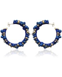 PINAR OZEVLAT - Sapphire Cluster Hoops - Lyst