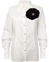 House of Laines London - Laines Couture Tie Shirt With Corsage - Lyst