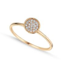 Ecce | Artisan Diamonds - 14K Solid Single Pave Diamond Round Ring - Lyst