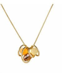 By Ozge - Neutrals Solar Harmony Amber & Ivory Plated Pendant Necklace - Lyst