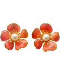The Pink Reef - Small Hand Painted Floral - Lyst