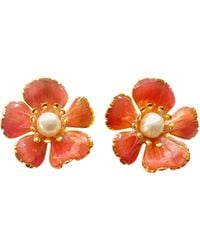 The Pink Reef - Small Hand Painted Floral - Lyst