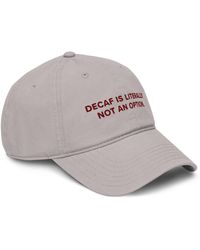 Anchor and Crew - Gustatory Decaf Is Literally Not An Option. Cotton Embroidered Cap - Lyst