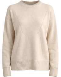 Nuvv Collection - Neutrals Cashmere-Wool Blend Round Necked Knit Sweater - Lyst