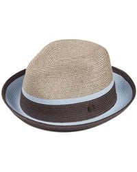 Dasmarca Hats - Neutrals Dasmarca Verona Sky Lightweight Summer Two Tone Straw Fedora Hat For And - Lyst