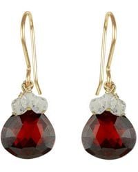 MOUNIR LONDON - Garnet Coloured Zircon Drop Earrings - Lyst