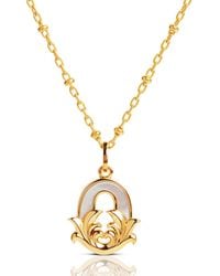 Kasun - Plated O Initial Necklace With Mother Of Pearl - Lyst