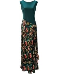 IZABELA MANDOIU - Two-Tone Jersey Top Floral Midi Dress - Lyst