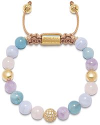 Nialaya - Beaded Bracelet With Aquamarine, Blue Lace Agate, Rose Quartz, And Amethyst Lavender - Lyst