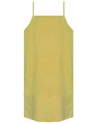 Larsen and Co - Pure Linen Marbella Slip Dress In Chartreuse - Lyst