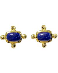 Mirabelle - Beatriz Lapis Lazuli Cabochon Stud Earrings - Lyst
