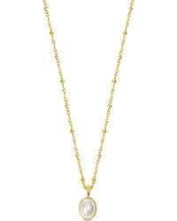 Esterah - Oval Pearl Bezel Necklace - Lyst