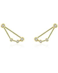 Genevieve Collection - Capricorn Zodiac Constellation Earring 18K & Diamond - Lyst