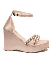 Rettrose - Leilani Buttermilk Hand Embellished Luxury Wedge Shoe - Lyst