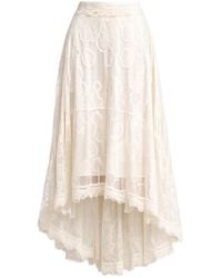 Tantra Spain Sl - Neutrals Lace Skirt With Ruffle Hem And Elastic Waistband - Lyst