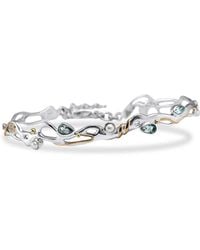 Isla Silver - Handmade Riviera Topaz & Pearl Hinged Bracelet - Lyst