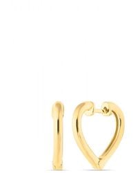 Spero London - Sterling Heart Hoop Earring - Lyst