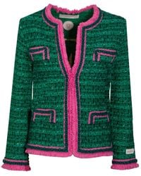 The Extreme Collection - Merino Wool And Alpaca Tweed Jacket With Pink And Detail Mafalda - Lyst