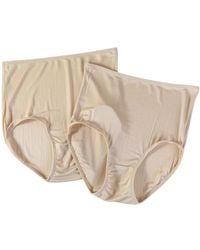 Soft Strokes Silk - Neutrals Set Of Two Knitted Silk Mid Rise French Cut Pantie Shimmer Collection - Lyst