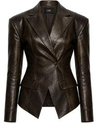 OW Collection - Kaya Faux Leather Blazer Jacket - Lyst