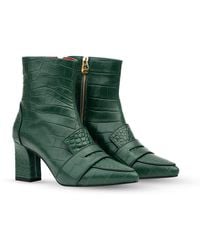 Rosamund Muir London - Luciana Crocodile Print Loafer Boots - Lyst