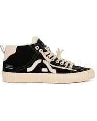 Springa | Unique Vulcanized Sneakers Italian Handmade - Wavy Suede High Top Embroidery Sneakers - Lyst