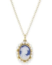 Vintouch Italy - Little Lovelies-Plated Cameo Pearly Necklace - Lyst