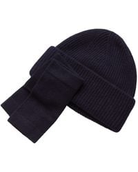 Cove - Cashmere Ribbed Beanie & Wrist Warmer Set - Lyst