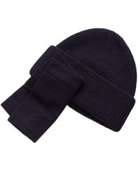 Cove - Cashmere Ribbed Beanie & Wrist Warmer Set - Lyst