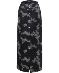 Smart and Joy - Open Front Long Denim Skirt - Lyst
