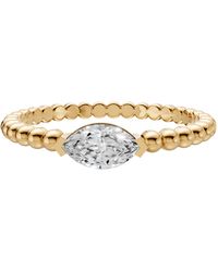 Aya Fine Jewelry - 0.30 Ct Solitaire Marquise Lab Diamond Beaded Ring - Lyst