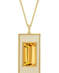 Augustine Jewels - Citrine And Cream Enamel Drop Necklace - Lyst