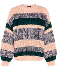 Cara & The Sky - Louise Stripe Balloon Sleeve Jumper - Lyst