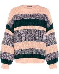 Cara & The Sky - Louise Stripe Balloon Sleeve Jumper - Lyst