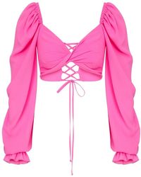 NAZLI CEREN - Lolly Tie Back Top In Hot Pink - Lyst