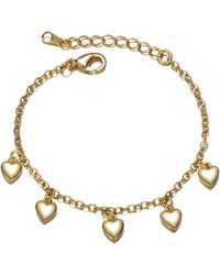 Genevive Jewelry - Rachel Glauber Plated Bracelet With Dangling Heart Charms For Kids - Lyst
