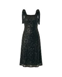 Modenaire - Embellished Midi Dress Sculpted Neckline - Lyst
