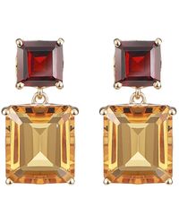Augustine Jewels - Garnet & Citrine Octagon Earrings - Lyst